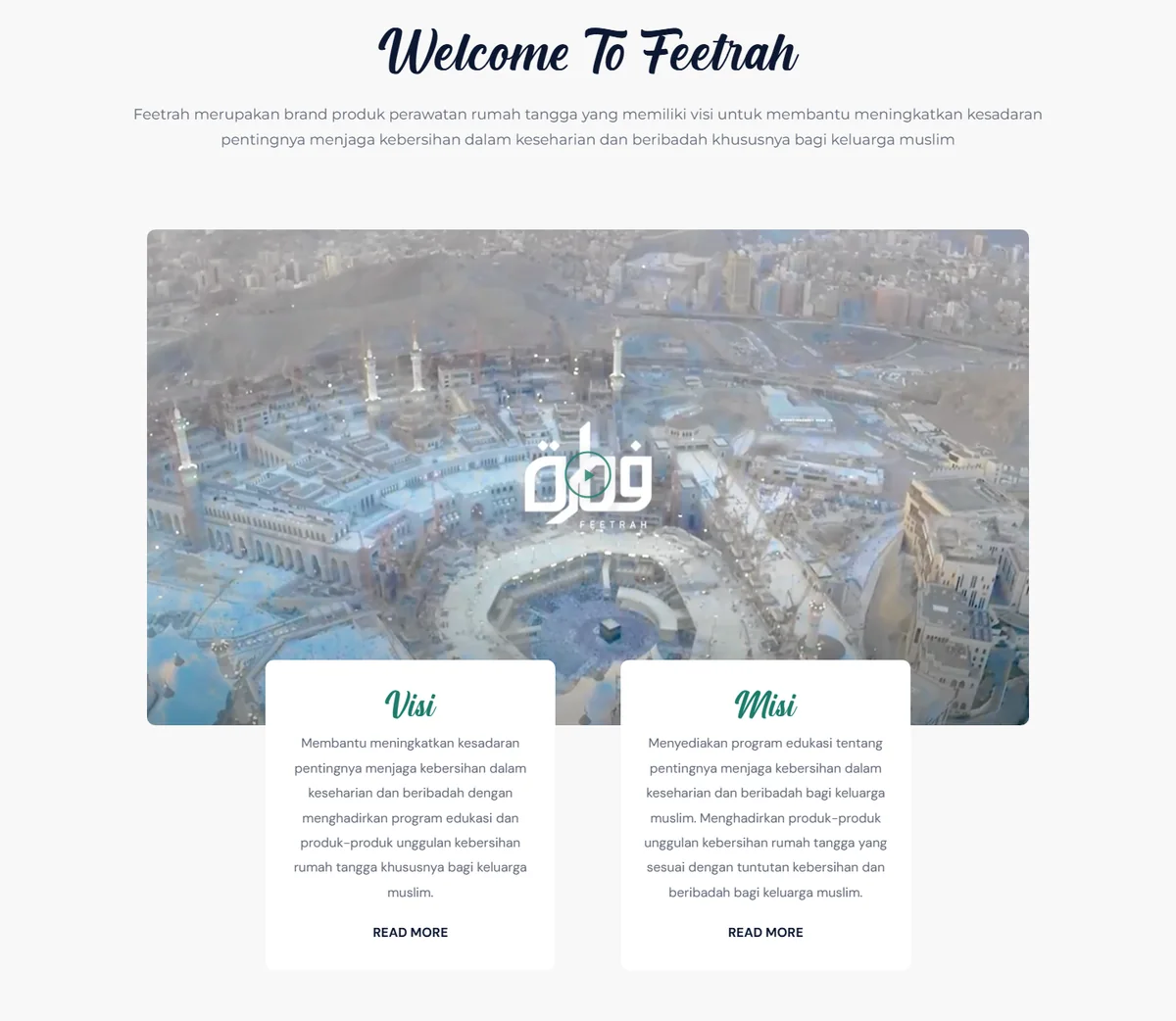 Bagian profil Feetrah beserta visi dan misi brand