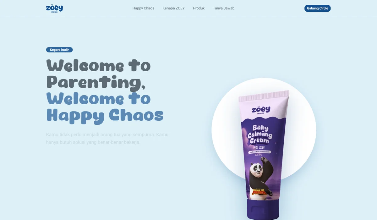 Beranda Zoey Organics dengan judul Welcome to Parenting, Welcome to Happy Chaos